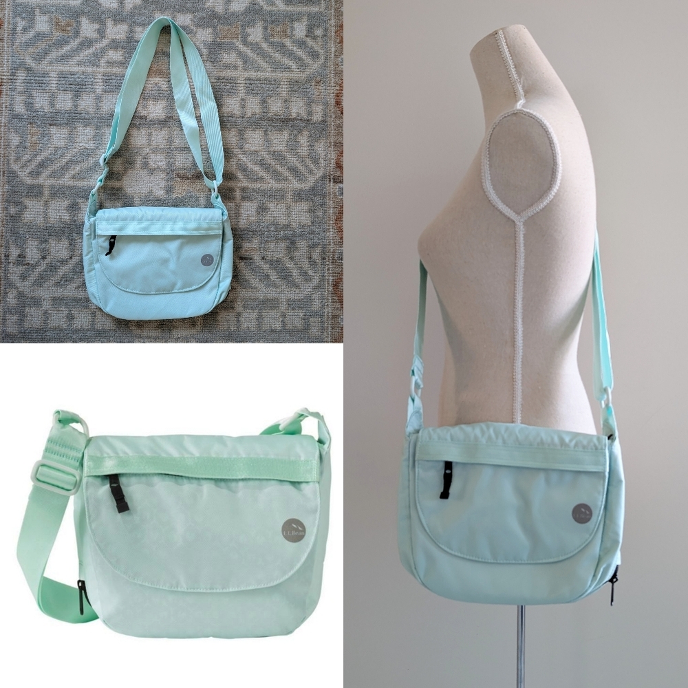 NWOT L.L.Bean Boundless Expandable Mint Green Crossbody Bag